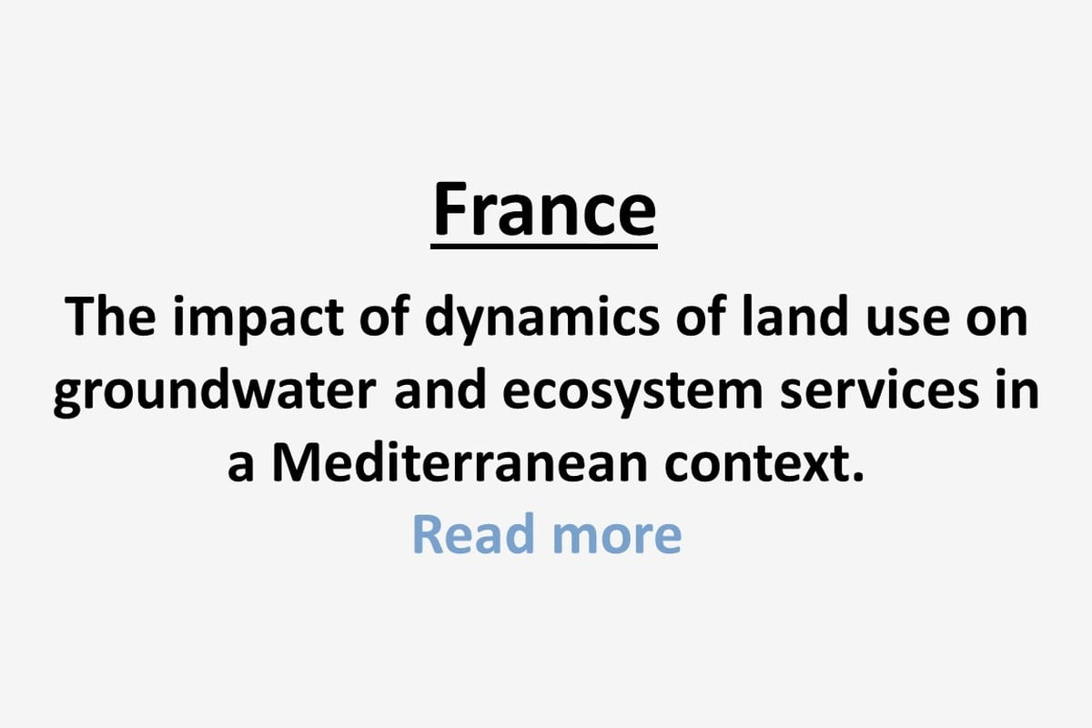 The impact of dynamics of land use on groundwater and ecosystem services in a Mediterranean context.